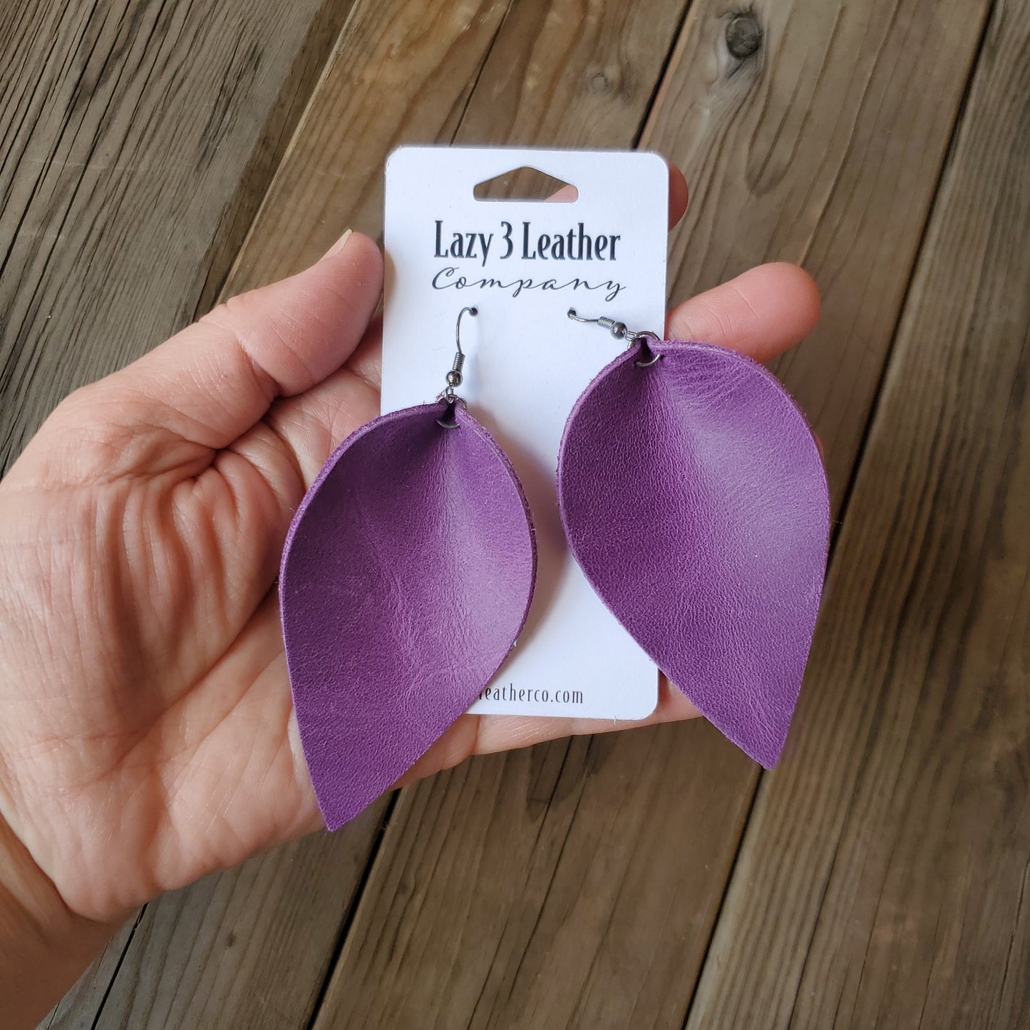 Large Hoop Leather Earrings - Lazy 3 Leather Company