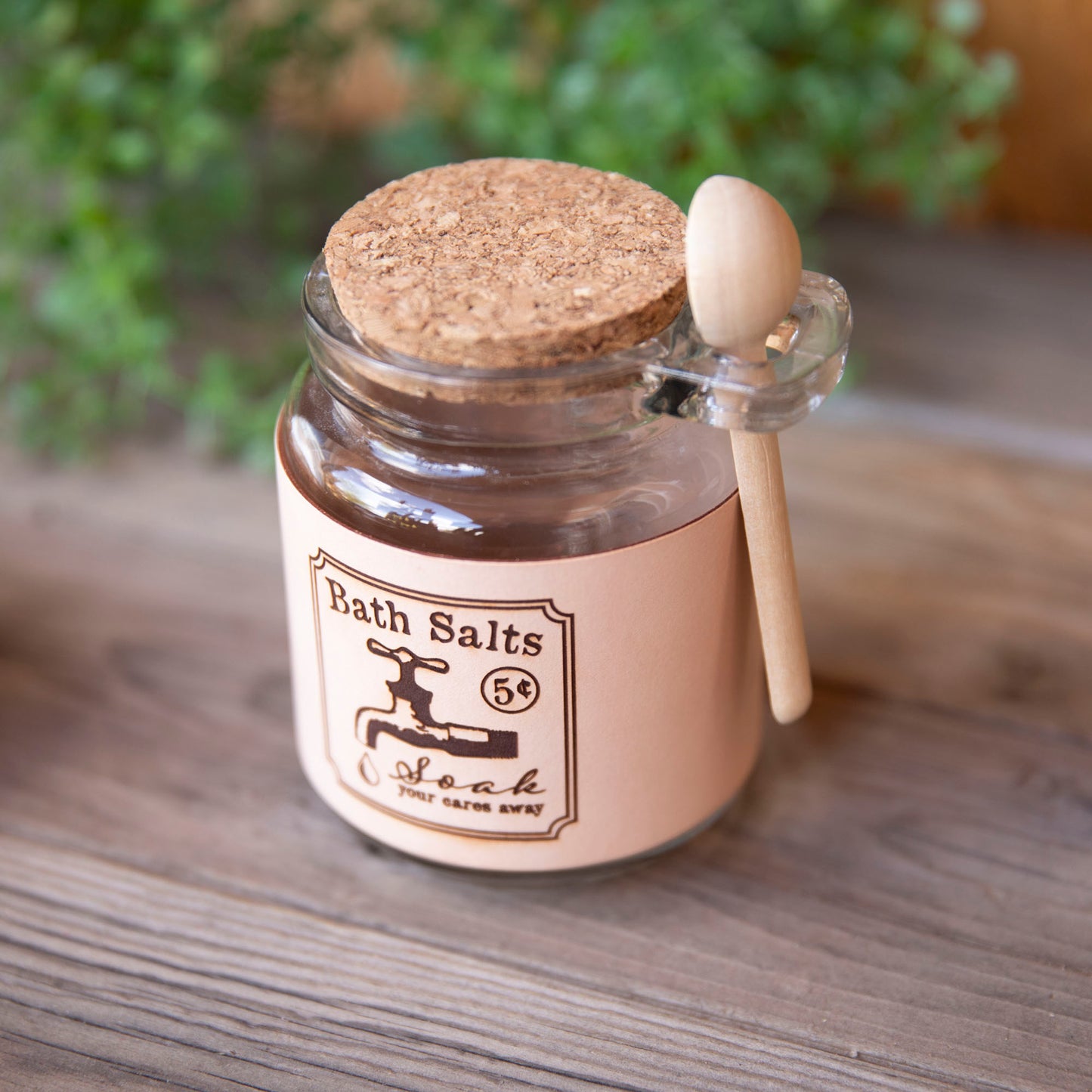 Bath Salts Leather Wrapped Jar - Lazy 3 Leather Company