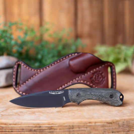Bradford Guardian 3 Matte Black with Leather Scout Carry Sheath
