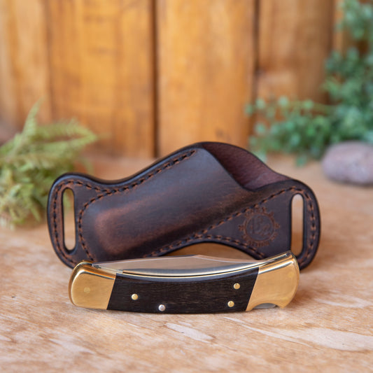 Buck 110 Folder with Bishop Scout Carry Leather Sheath