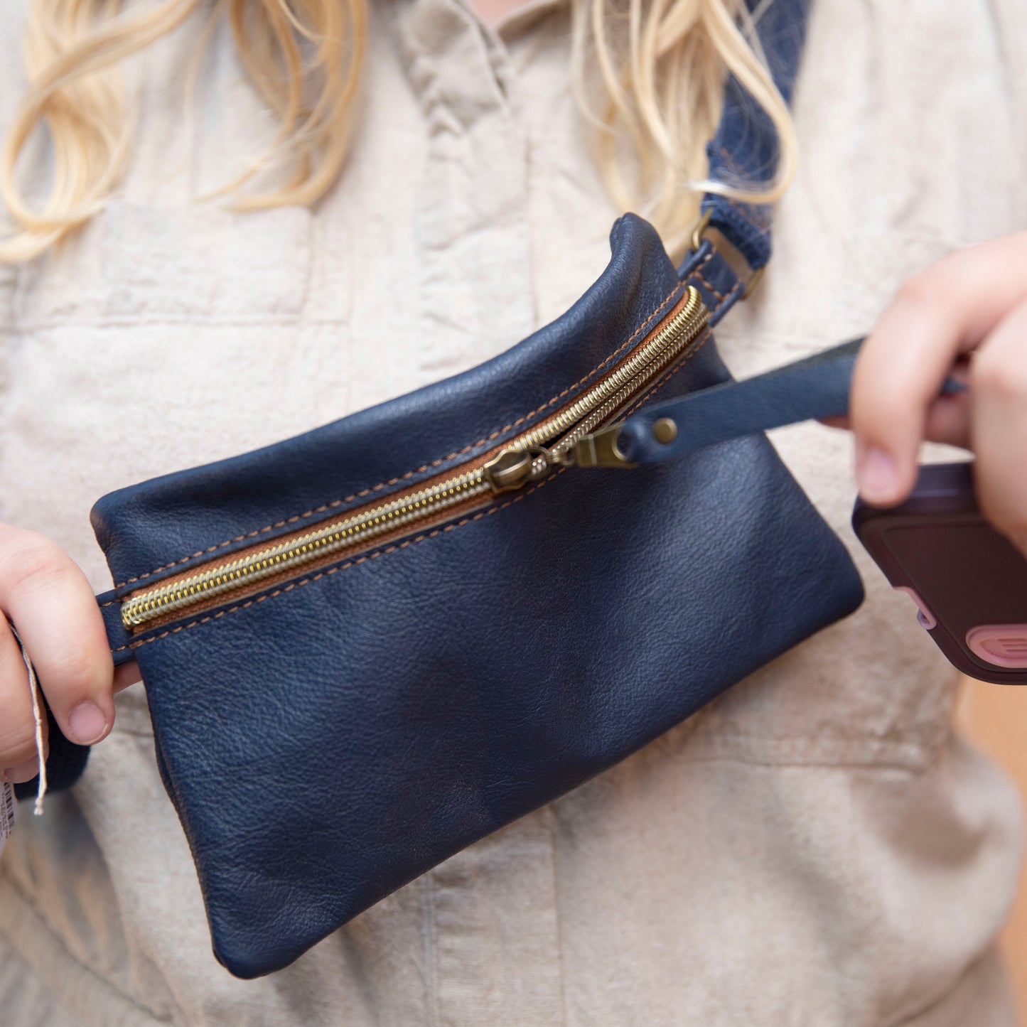 Erika Chest Bag – One-of-a-Kind Leather Sling