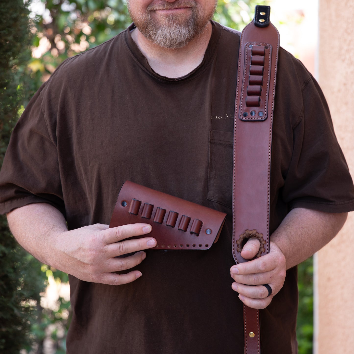 Marlin 45-70 Leather Bandolier Sling & Butt Stock Cartridge Holder