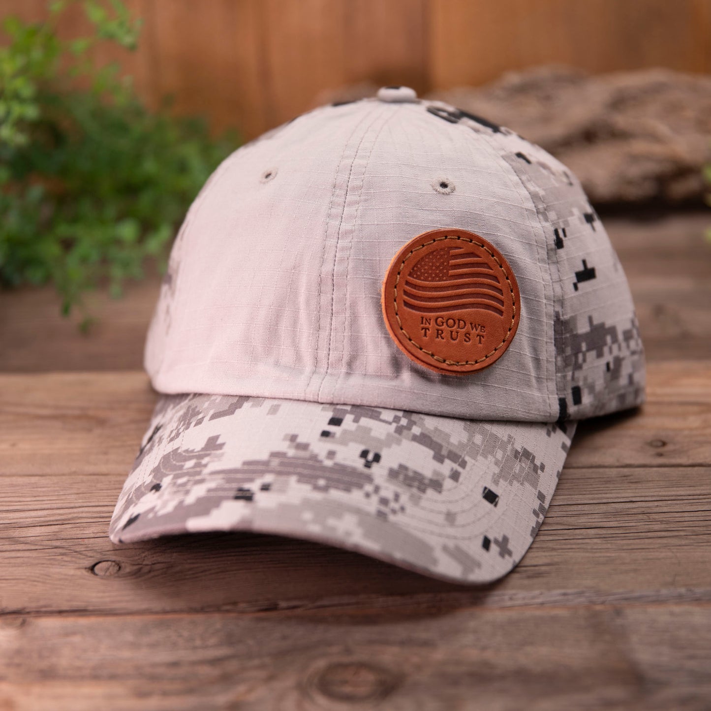 In God We Trust Leather Patch Hat – Handcrafted Full-Grain Trucker Cap