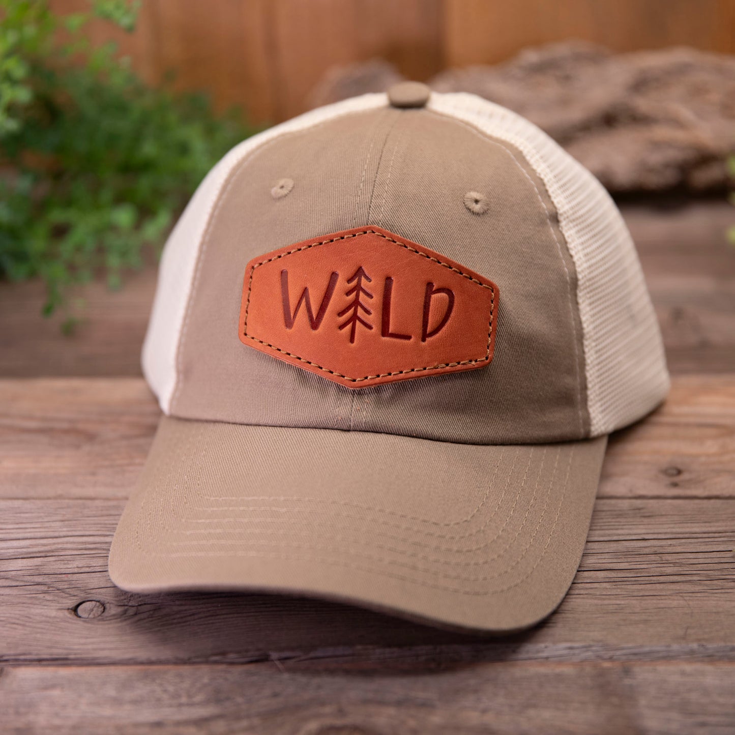 Wild Diamond Leather Patch Hat – Full Grain Snapback Trucker