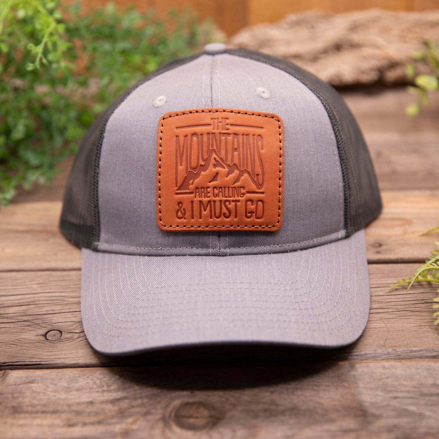 The Mountain are Calling Leather Patch Hat