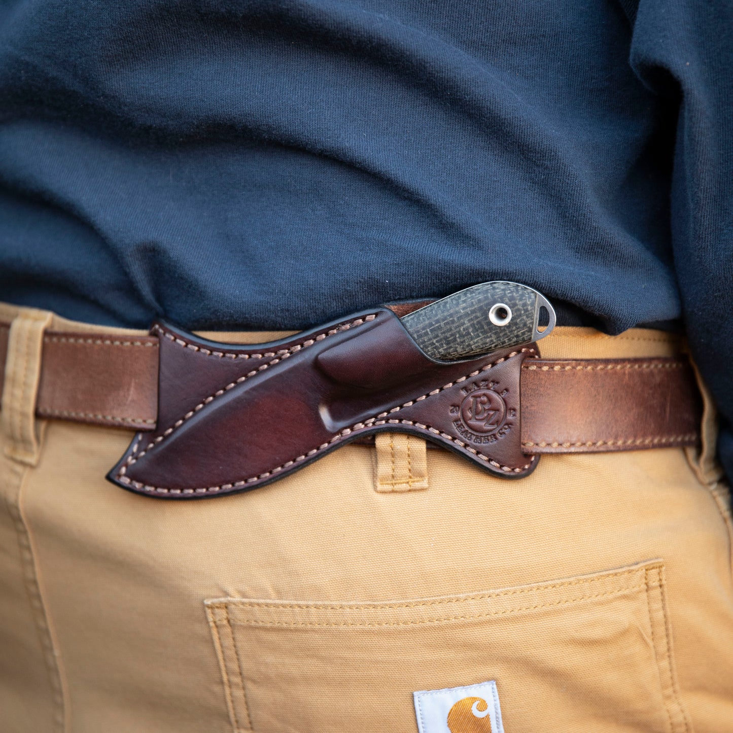 American made leather sheath by Lazy 3 Leather Co.