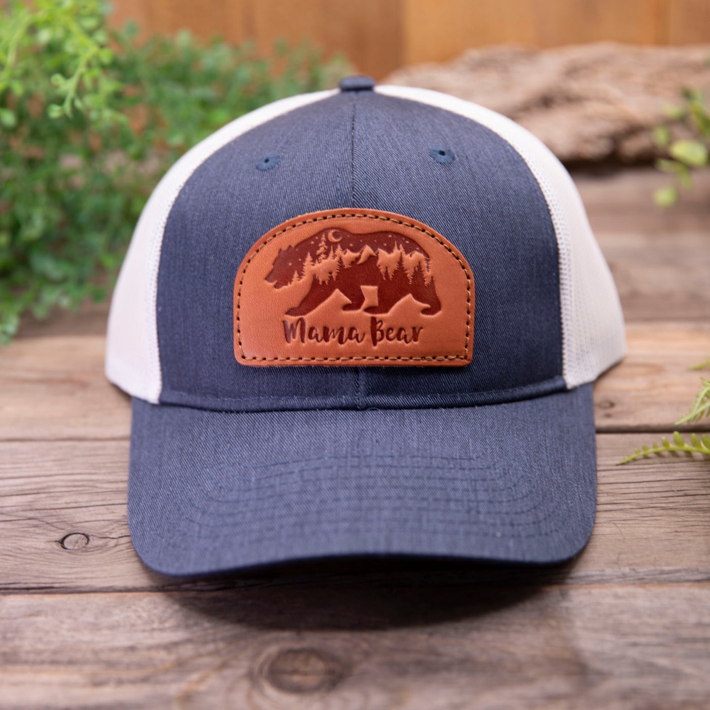 Mama Bear Leather Patch Hat
