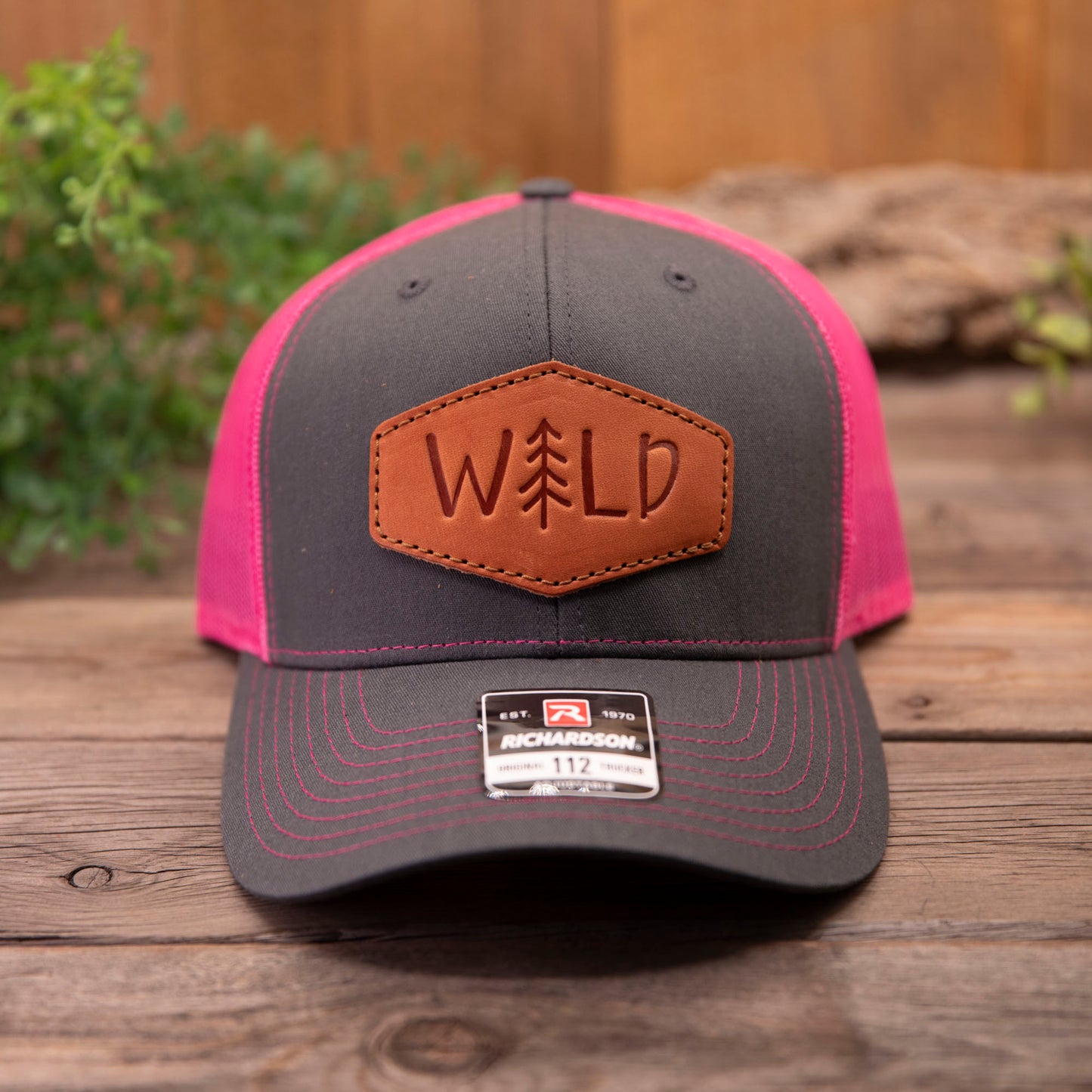Wild Diamond Leather Patch Hat – Full Grain Snapback Trucker