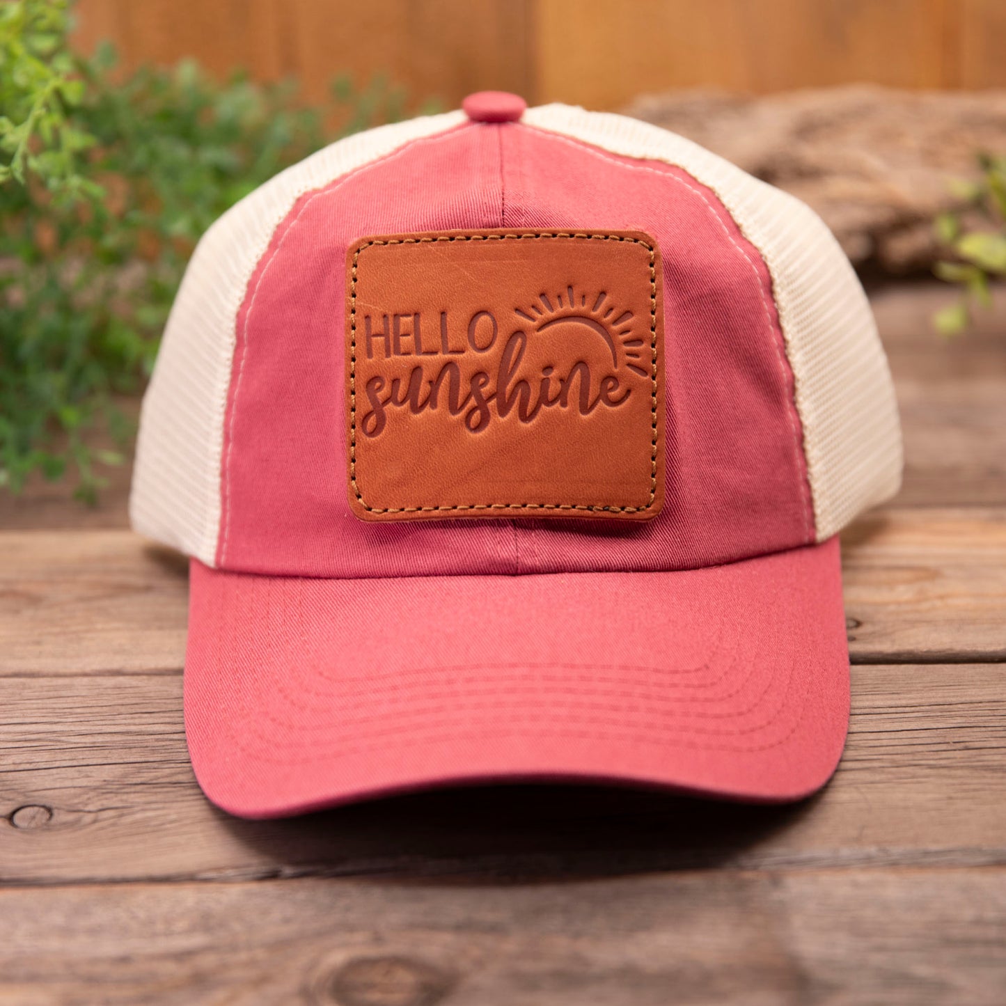 Hello Sunshine Leather Patch Hat