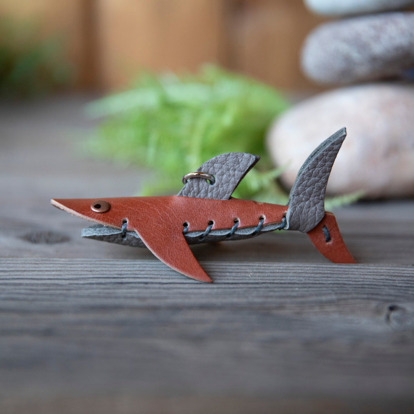 Leather Animal Shark Keychains - Lazy 3 Leather Company