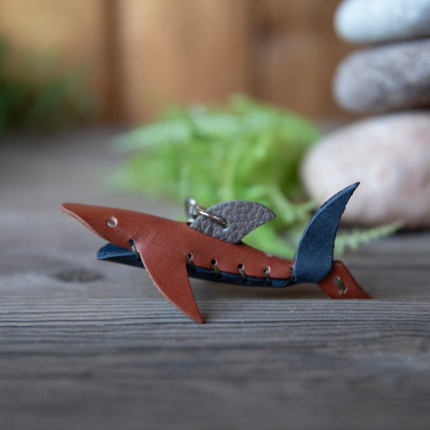 Leather Animal Shark Keychains - Lazy 3 Leather Company