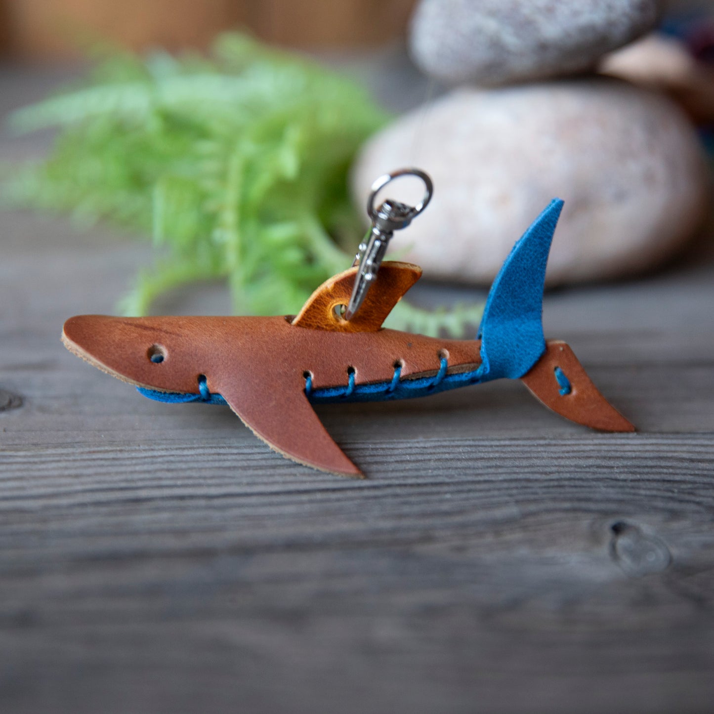 Leather Animal Shark Keychains - Lazy 3 Leather Company