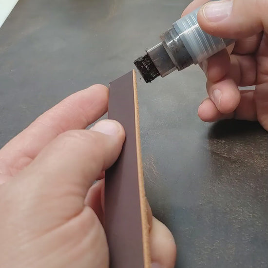 stain pen in use lazy 3 leather co