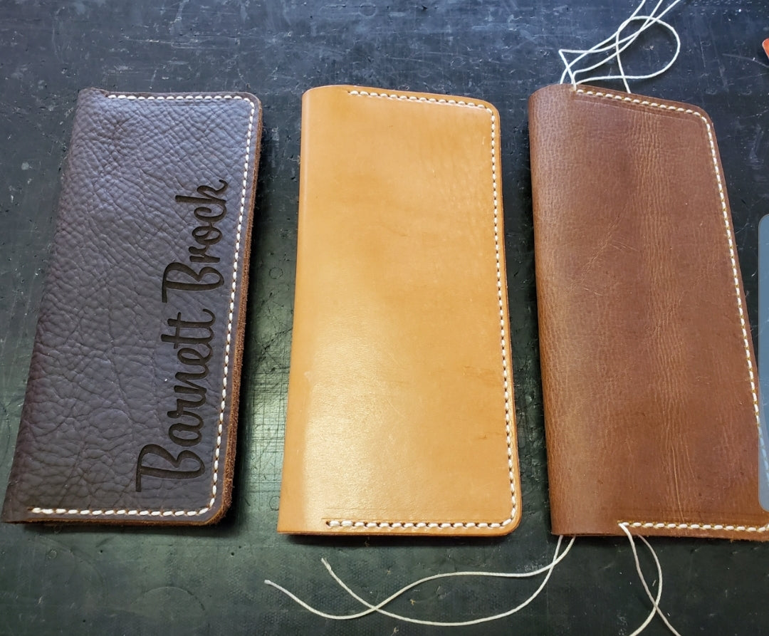 No.83 |  Leather Tally Record Book Cover Full Grain Leather - Lazy 3 Leather Company
