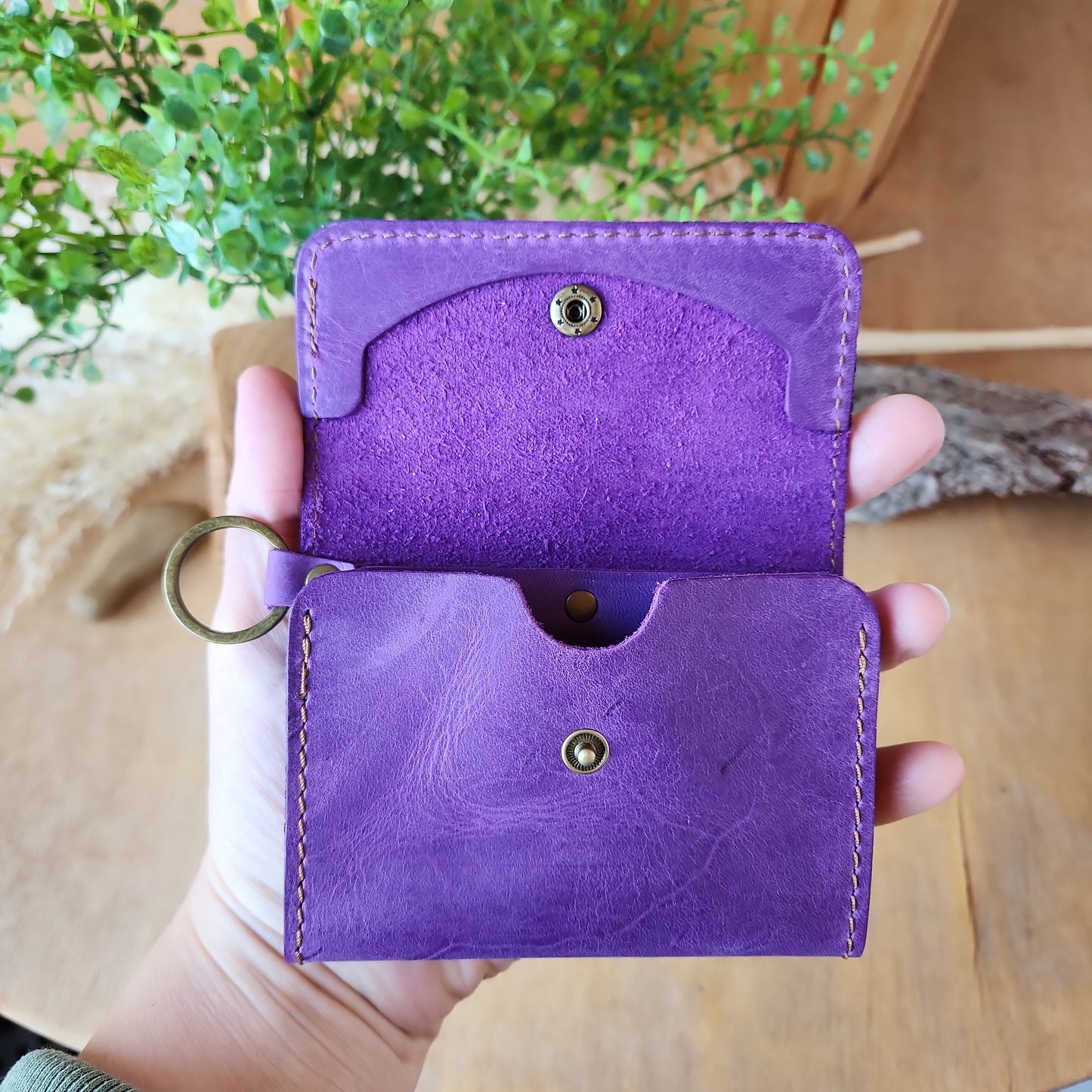 Card Case with keyring - Lazy 3 Leather Company