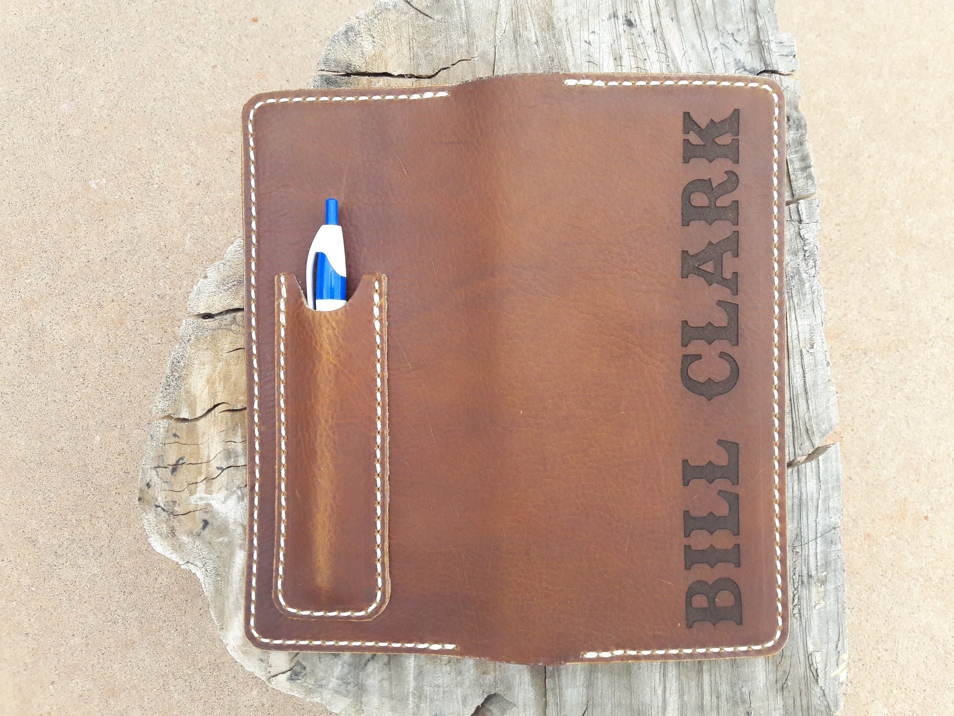 No.84 | Tally Record Book Cover with Pen Pocket - Lazy 3 Leather Company