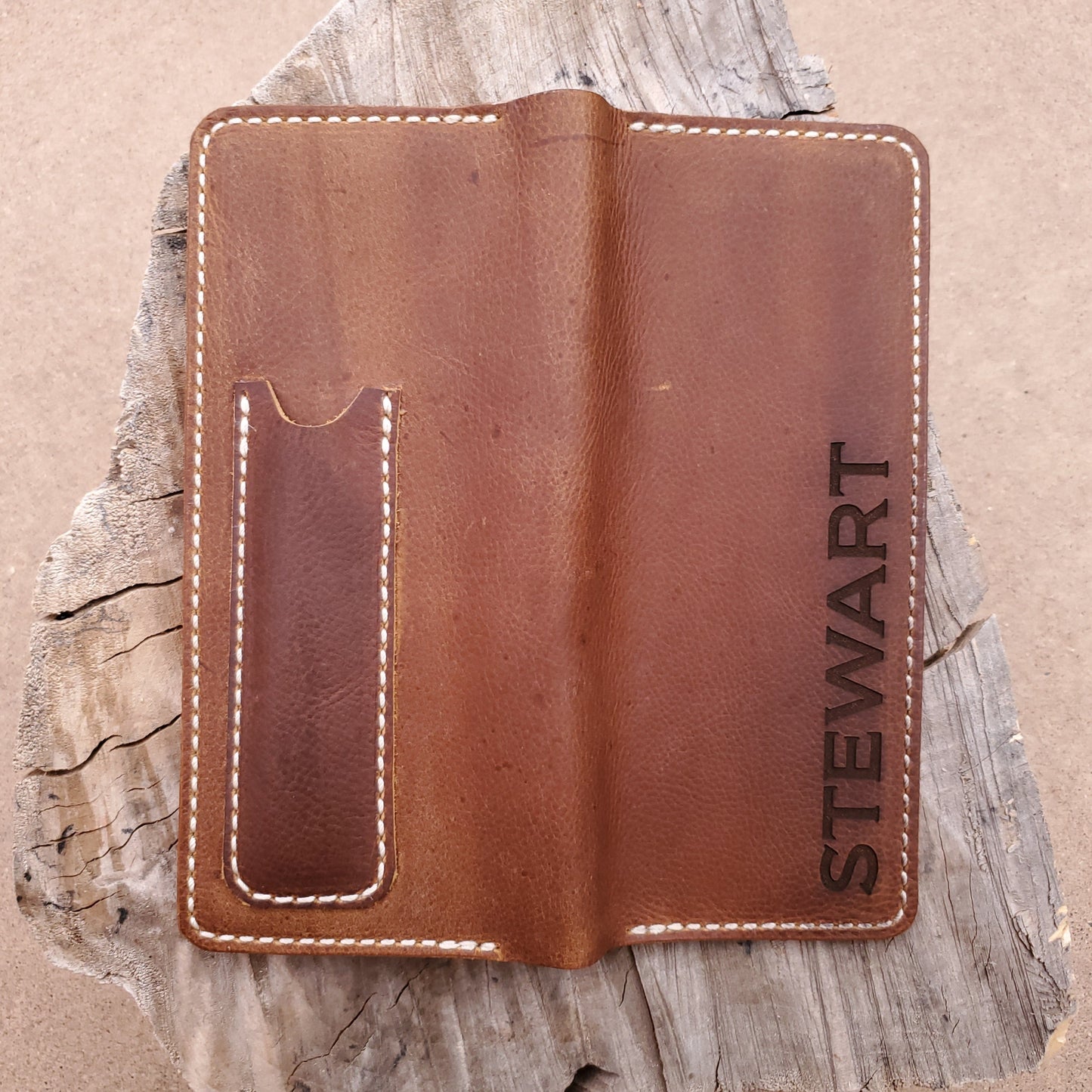 No.84 | Tally Record Book Cover with Pen Pocket - Lazy 3 Leather Company