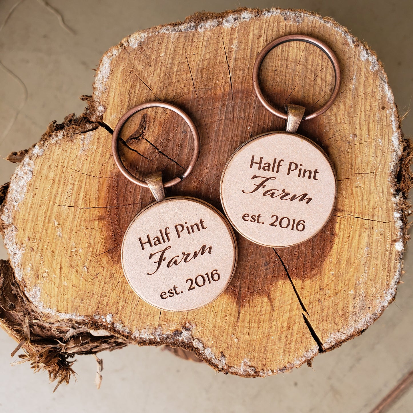 Laser Engraved Leather Keychain - Lazy 3 Leather Company