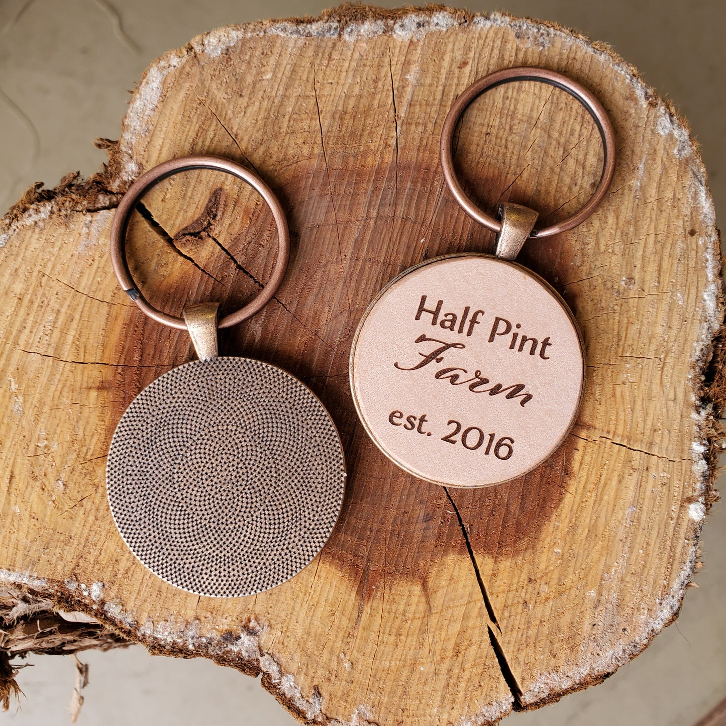 Laser Engraved Leather Keychain - Lazy 3 Leather Company