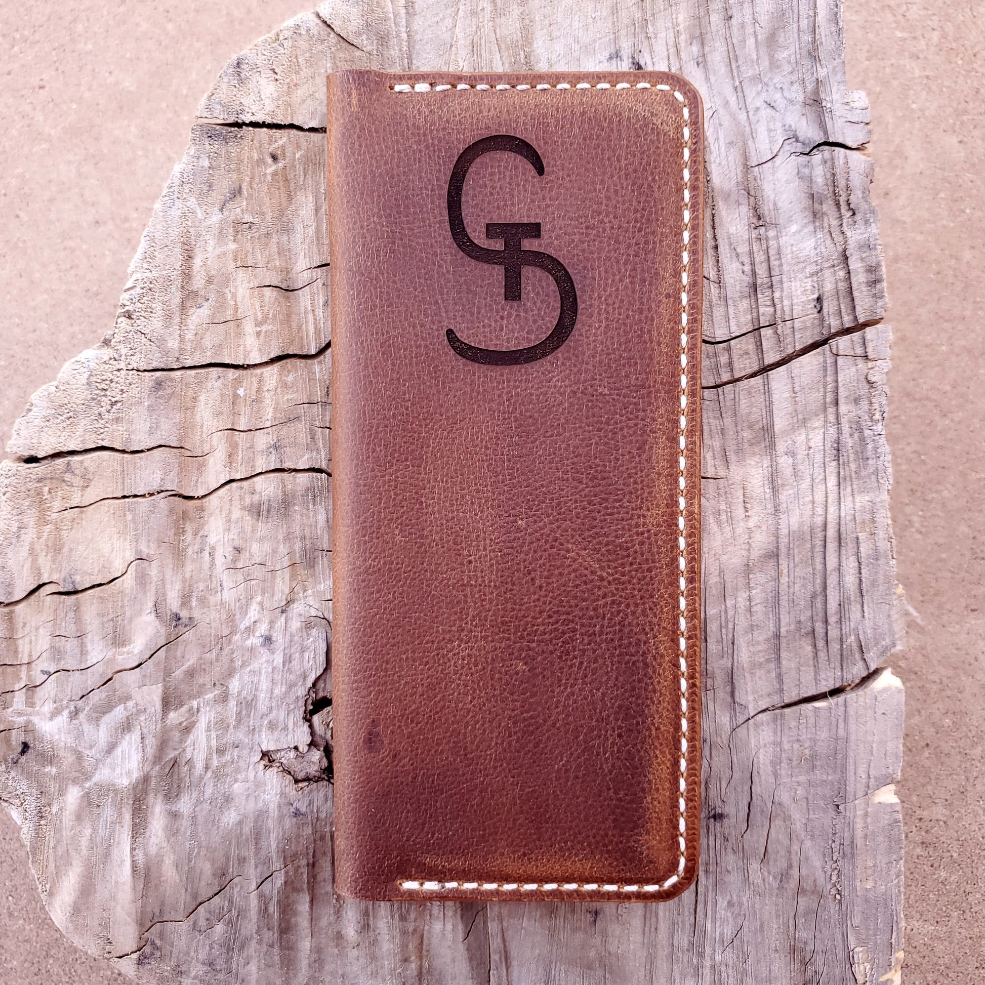 No.83 |  Leather Tally Record Book Cover Full Grain Leather - Lazy 3 Leather Company