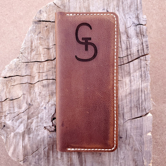 No.83 |  Leather Tally Record Book Cover Full Grain Leather - Lazy 3 Leather Company