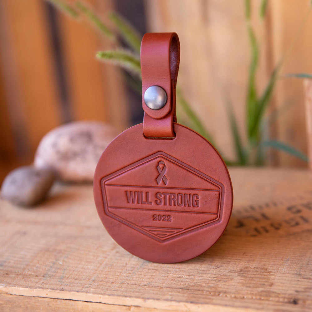 Round Leather Golf Bag Tag - Lazy 3 Leather Company