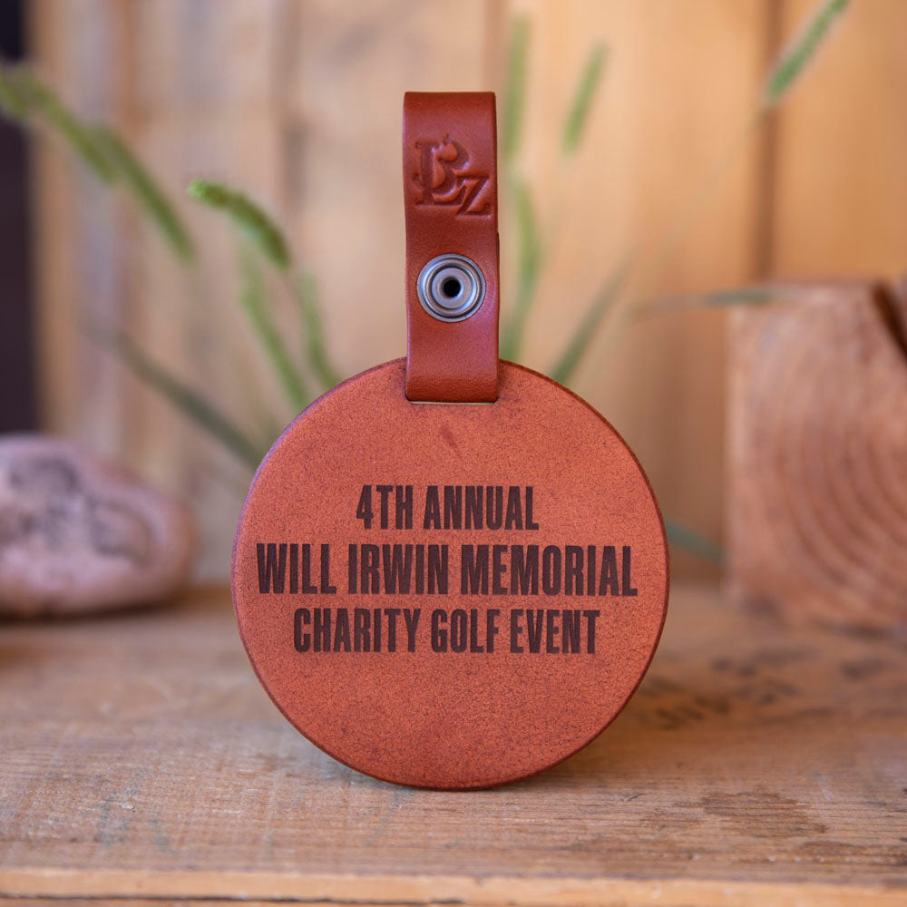 Round Leather Golf Bag Tag - Lazy 3 Leather Company