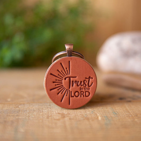 Trust In The Lord Keychain - Lazy 3 Leather Company