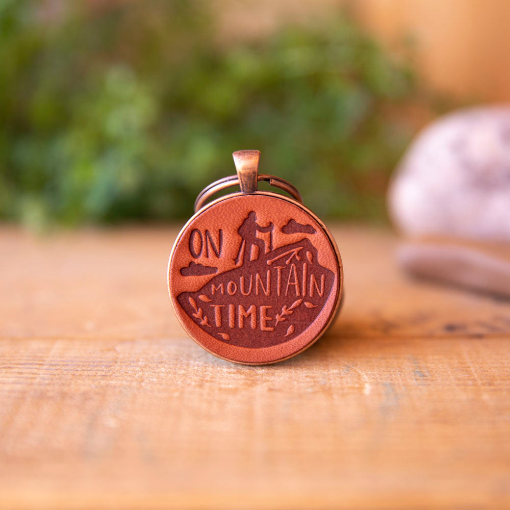 On Mountain Time Keychain – Lazy 3 Leather Company