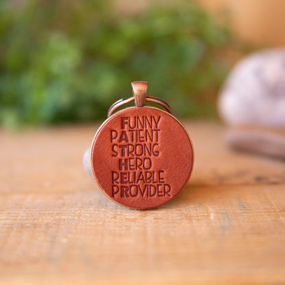 Father Leather Keychain - Lazy 3 Leather Company