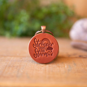 Stronger Than the Storm Keychain - Lazy 3 Leather Company