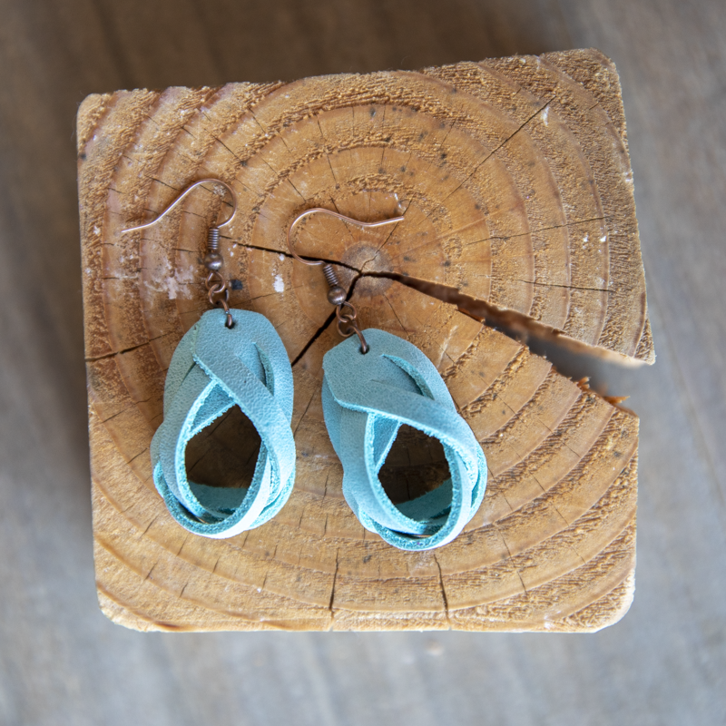 Magic Braided Knot Leather Earrings - Lazy 3 Leather Company