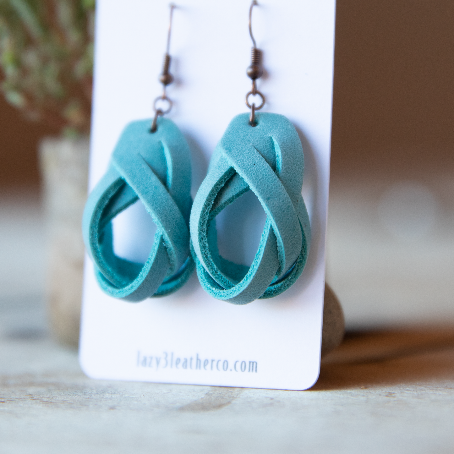Magic Braided Knot Leather Earrings - Lazy 3 Leather Company