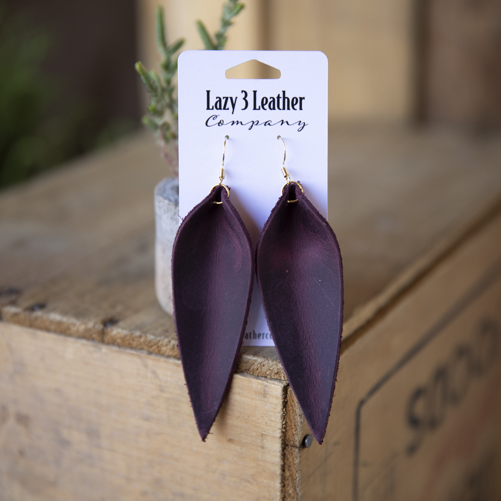 Tear Drop Earrings - Lazy 3 Leather Company