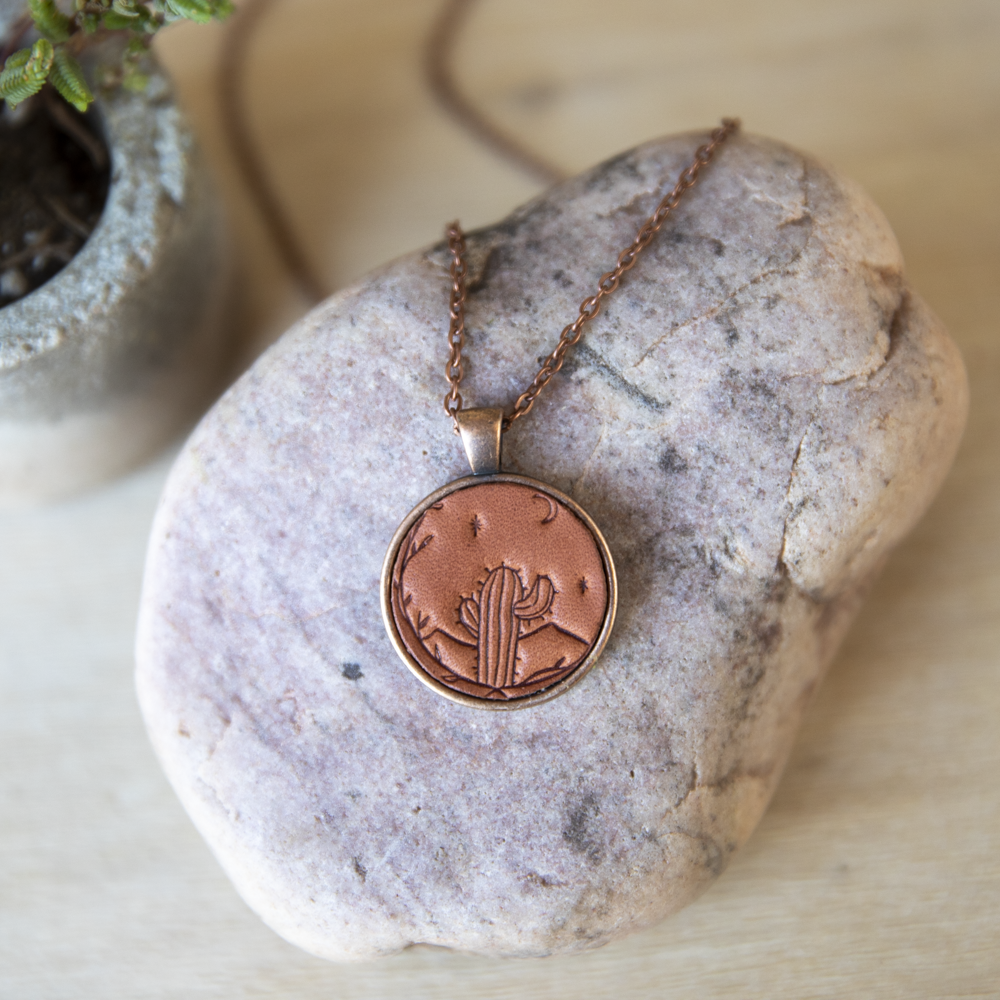 Cactus Necklace - Lazy 3 Leather Company