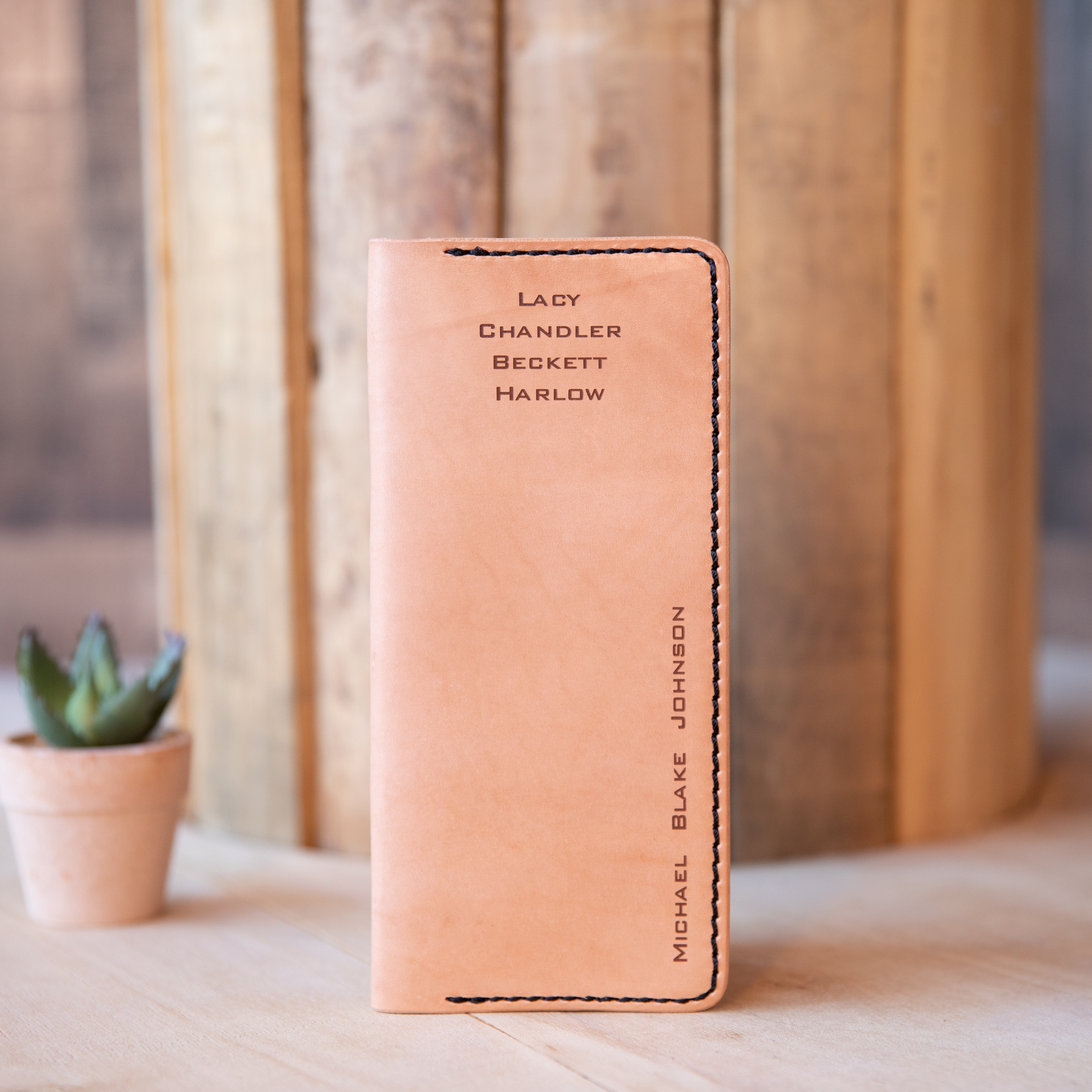 No.83 |  Leather Tally Record Book Cover Full Grain Leather - Lazy 3 Leather Company