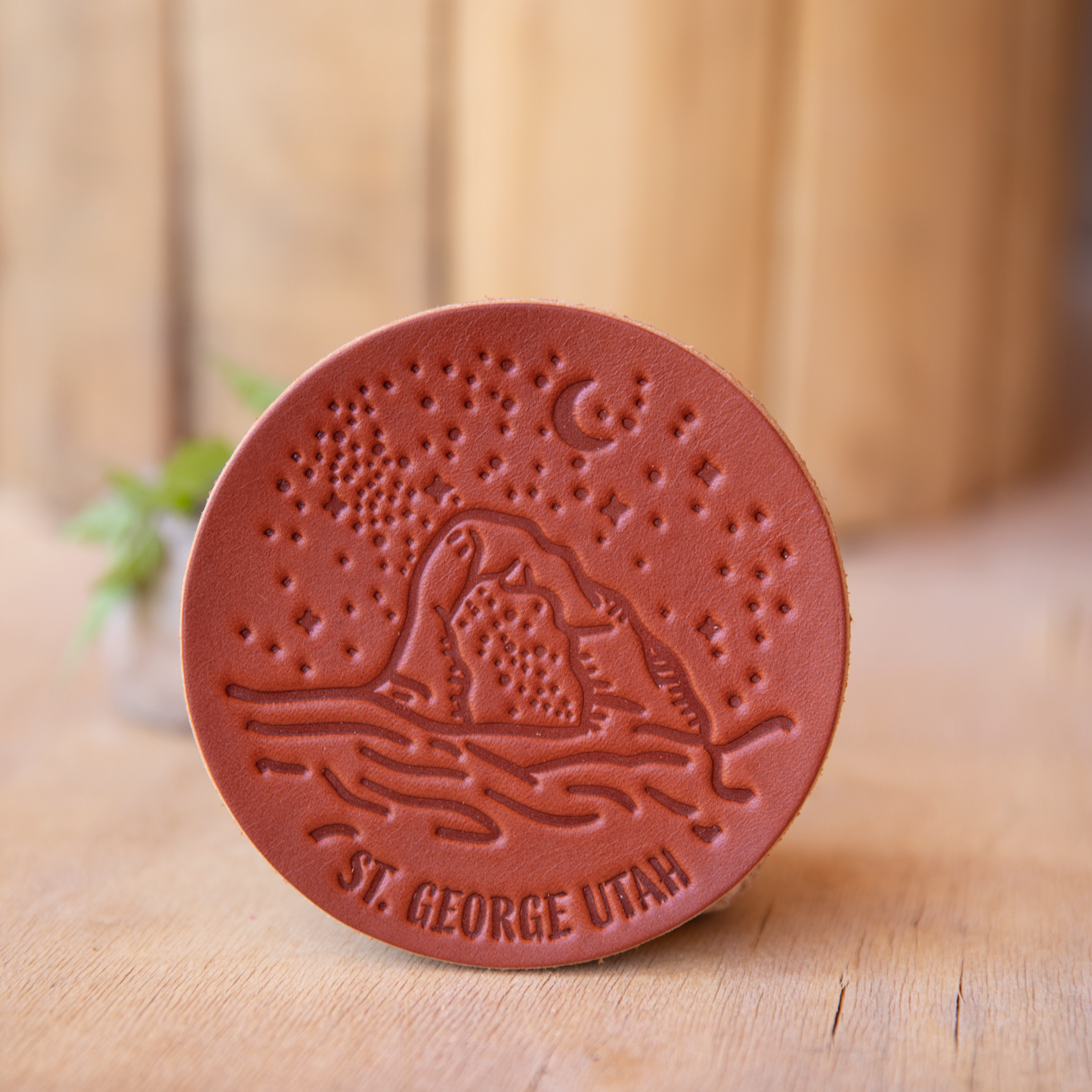 Leather Coasters - Night Sky St. George - Lazy 3 Leather Company