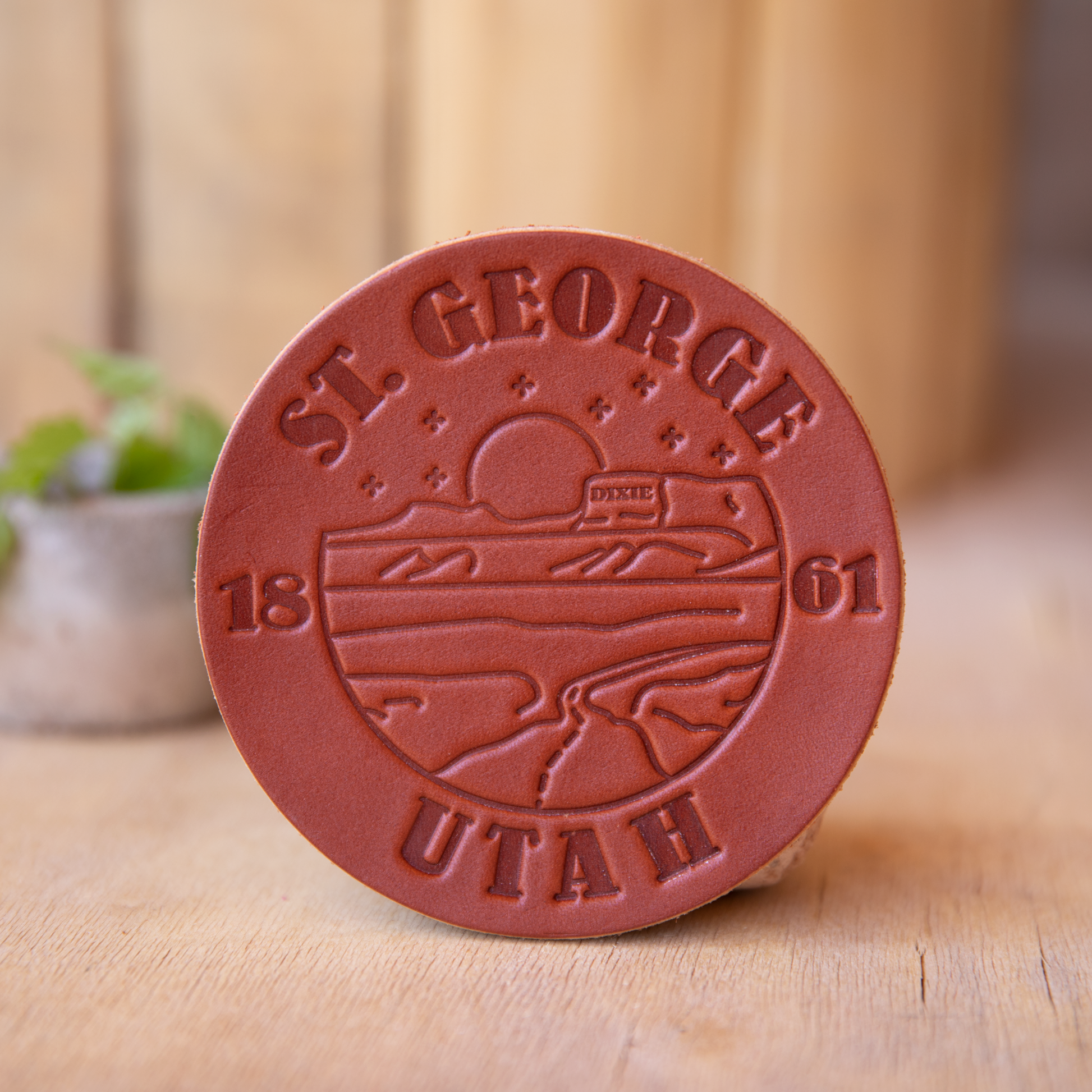 St. George Leather Coasters - Lazy 3 Leather Company
