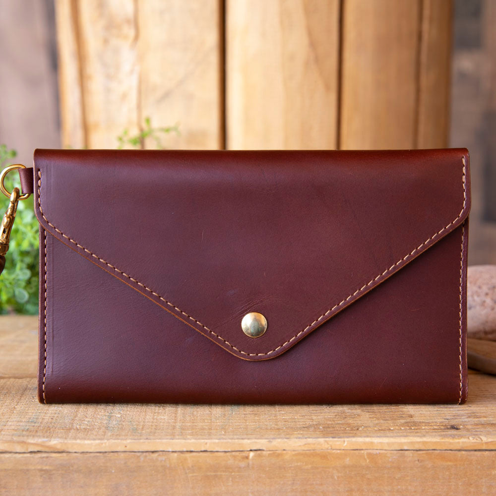 Card Wallet, Chestnut Heavy Grain Leather, Women