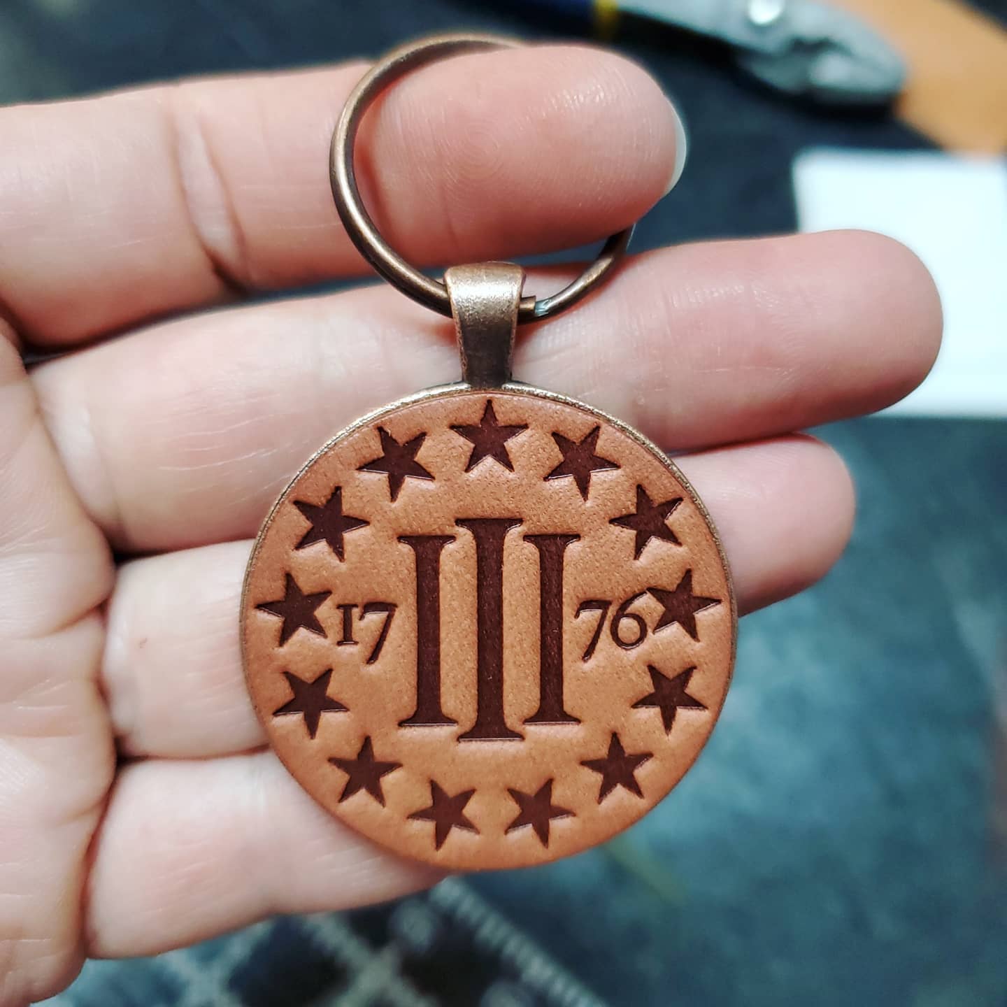 1776 USA Keychain - Lazy 3 Leather Company
