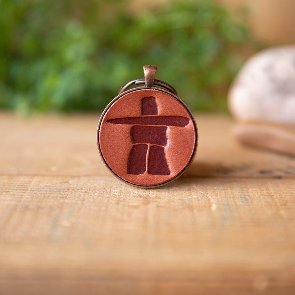 Inukshuk Stoneman Keychain - Lazy 3 Leather Company