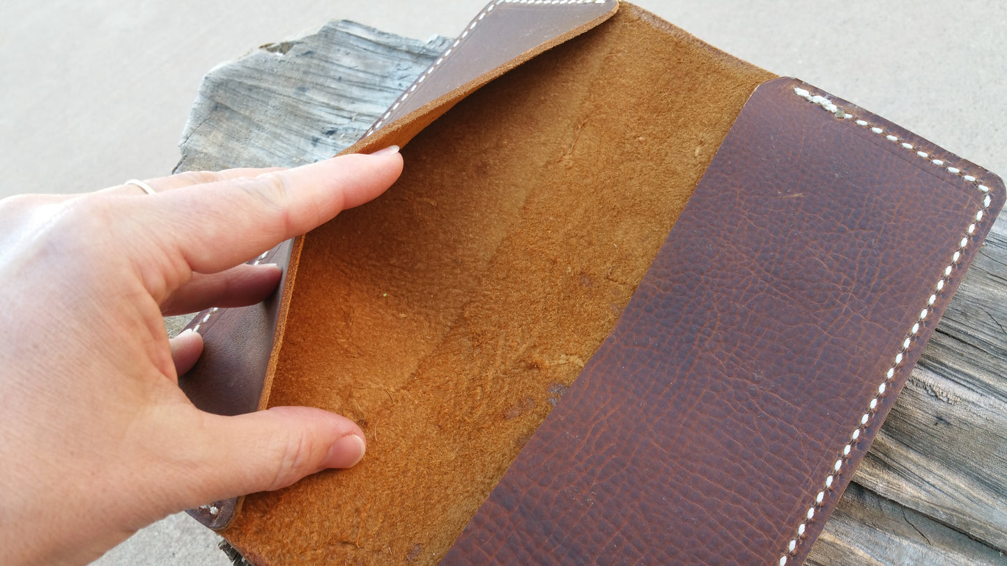 No.83 | Leather Tally Record Book Cover Full Grain Leather - Lazy 3 Leather Company