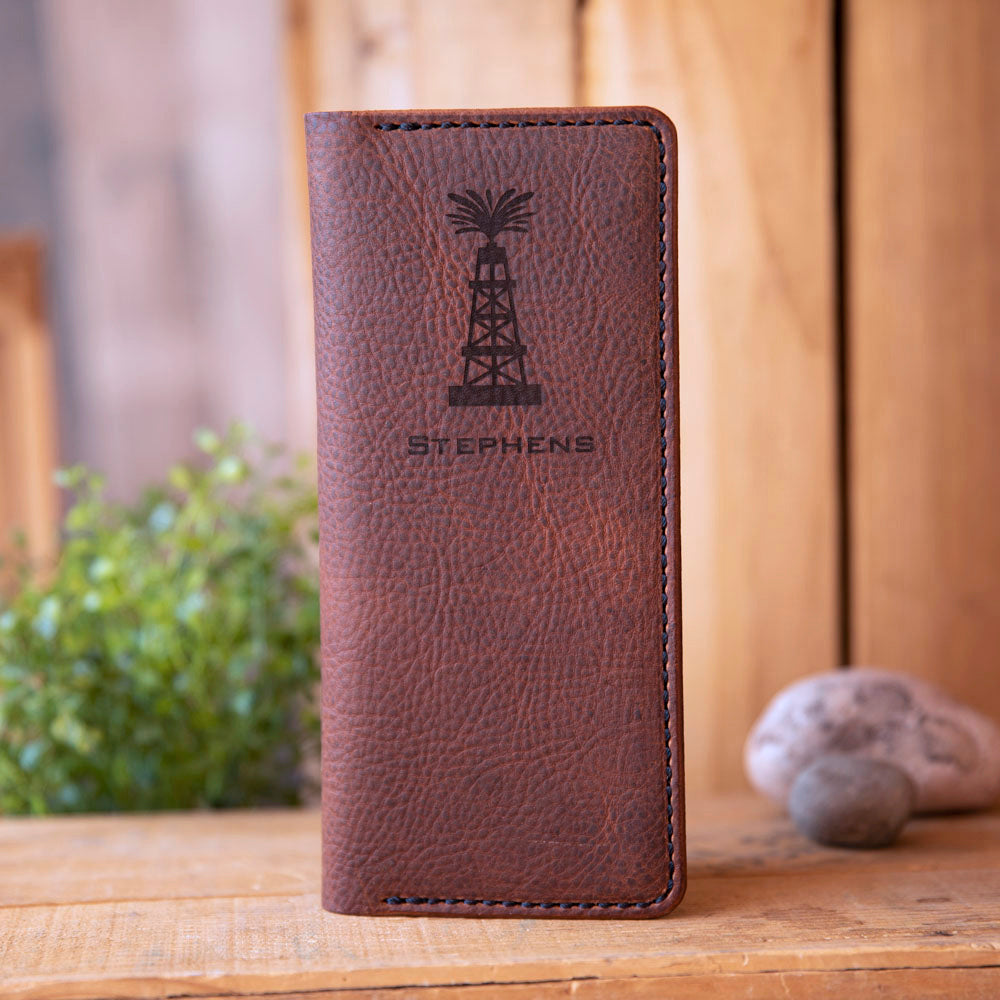 No.84 | Tally Record Book Cover with Pen Pocket - Lazy 3 Leather Company