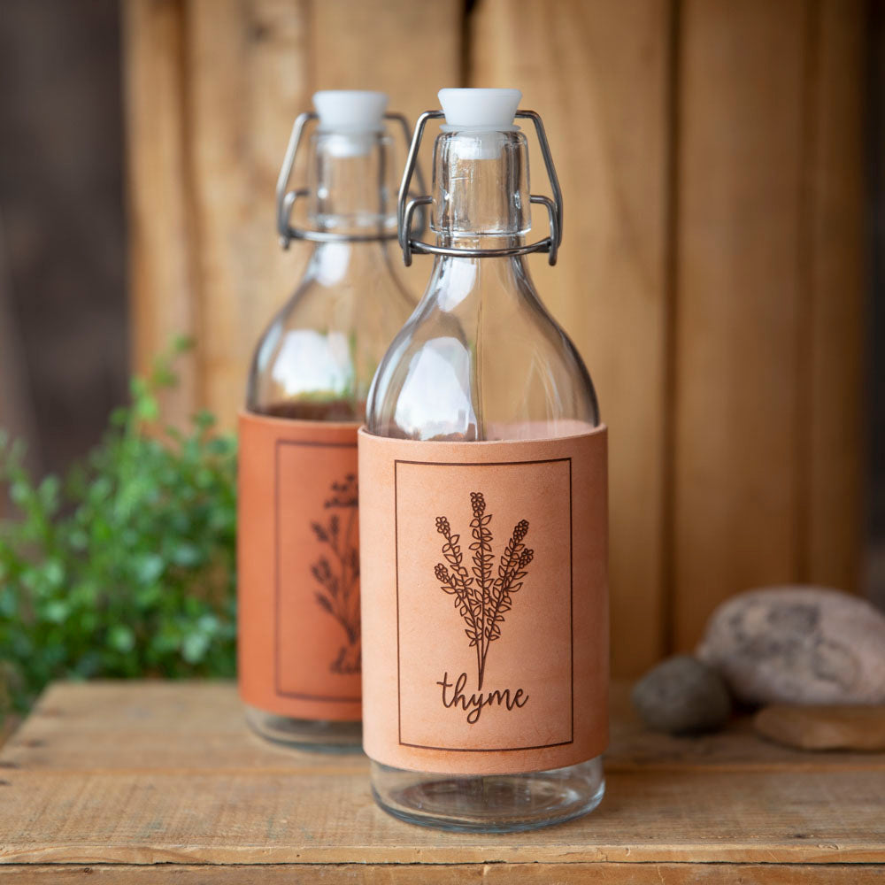 Oil Jar with leather warp - Lazy 3 Leather Company