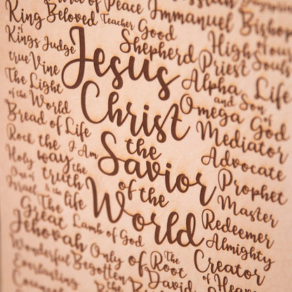 Names of Jesus Leather Wall Art - Lazy 3 Leather Company