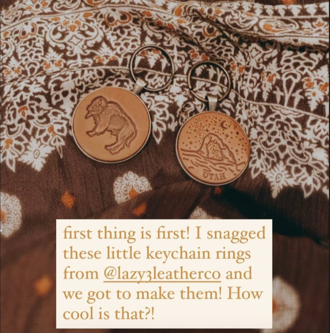 Leather Buffalo Keychain - Lazy 3 Leather Company