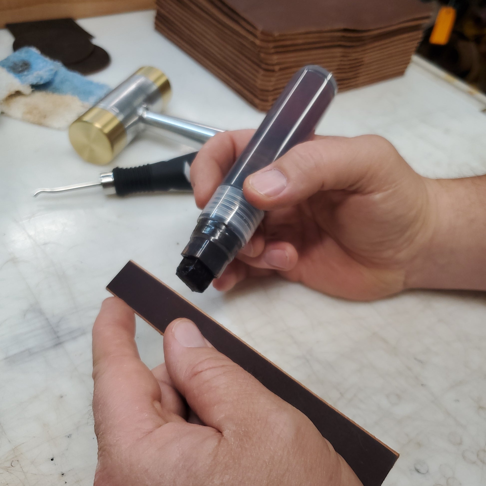 Refillable Leather Stain Pen - Large - Lazy 3 Leather Company