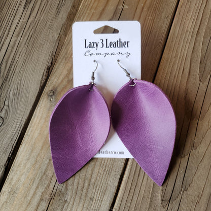 Large Hoop Leather Earrings - Lazy 3 Leather Company