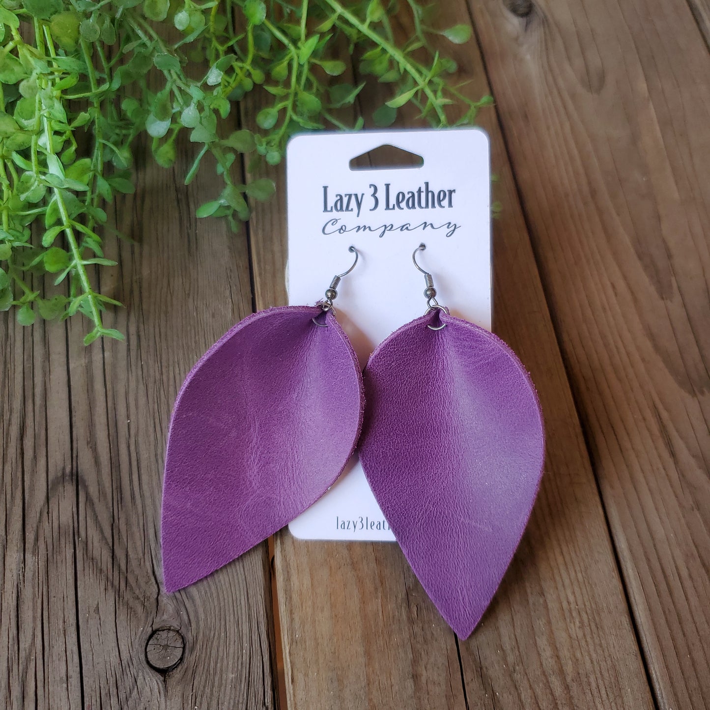 Large Hoop Leather Earrings - Lazy 3 Leather Company