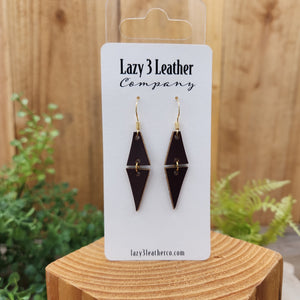 Split Diamond Drop Earring - Lazy 3 Leather Company